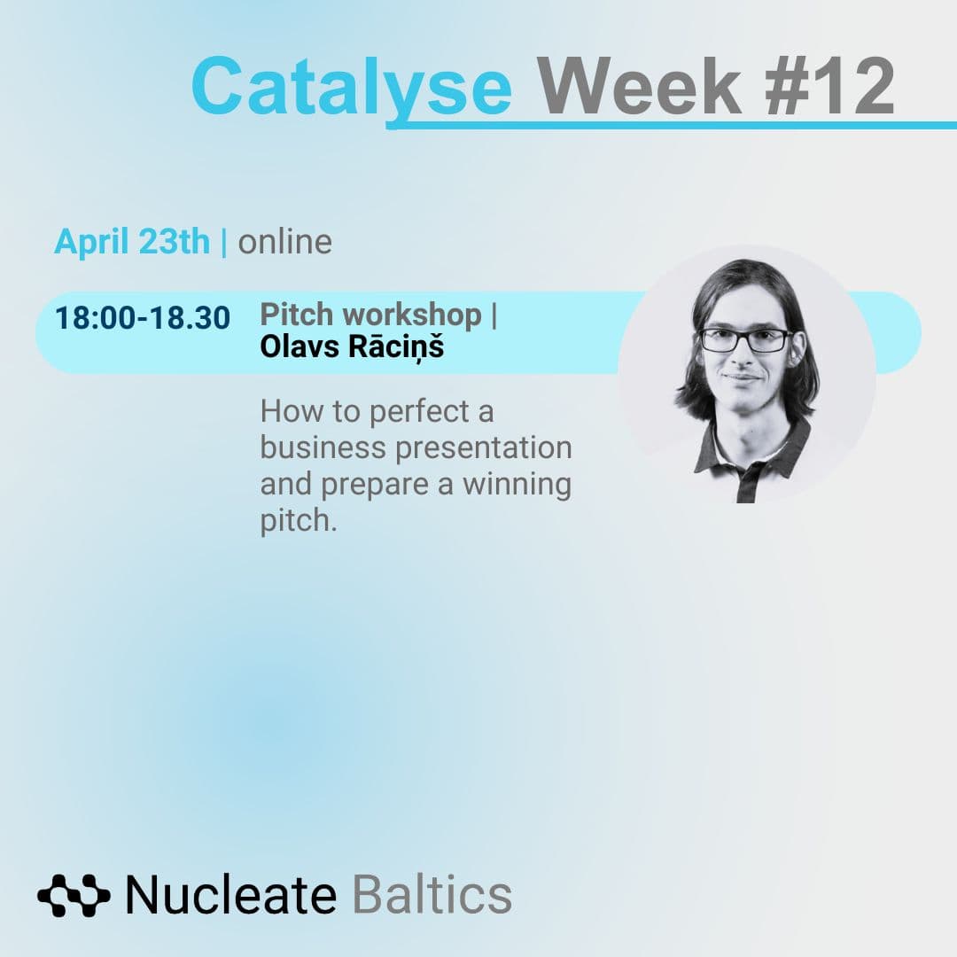 Pitch preparation workshop, Nucleate Baltics